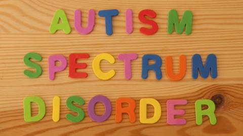 Autism spelt out in wooden letters