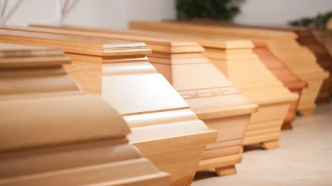 A row of coffins