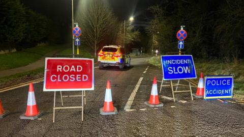 Emergency services at scene of crash on the A27