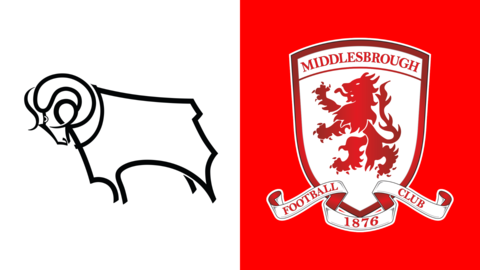 Derby County and Middlesbrough club badges