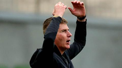 Republic of Ireland boss Stephen Kenny shows his frustration during Sunday's Nations League game in Dublin