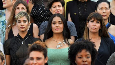 Salma Hayek (centre) at the Cannes Film Festival