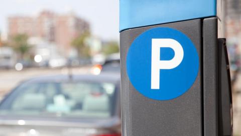 A car park payment machine.