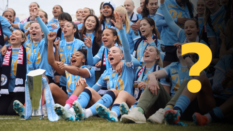 Manchester City with the WSL trophy