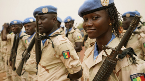 UN Peacekeepers from Senegal joining the Minusma mission in Mali from Senegal