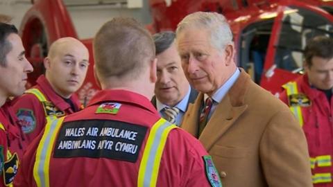 Prince Charles met medical staff, pilots and volunteers