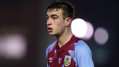 Joe Bauress in action for Burnley in the FA Youth Cup