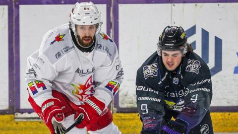 Cardiff Devils' Brandon Alderson against Manchester Storm