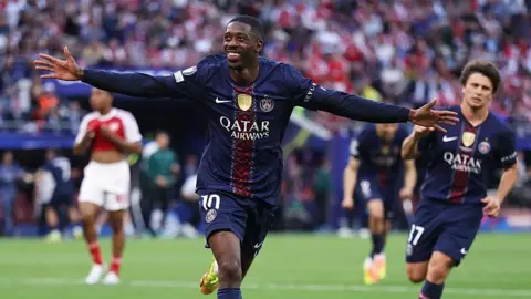 Dembele celebrates