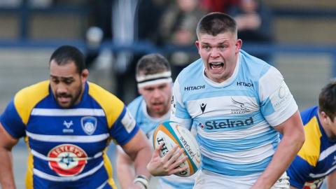 Jamie Blamire makes a break for Newcastle Falcons