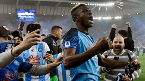 Napoli players celebrate