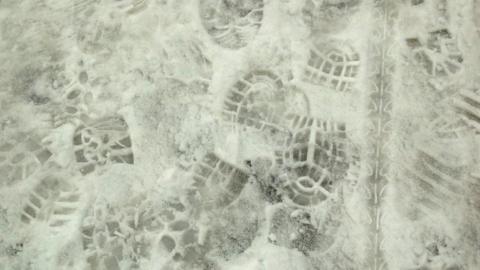 Footprints in the snow