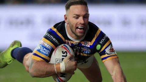 Luke Gale scores a try for Leeds Rhinos