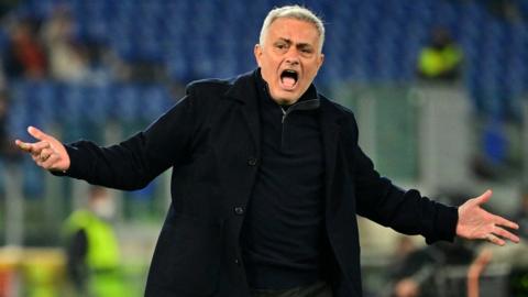 Jose Mourinho looks frustrated