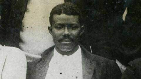 Charles Ollivierre in a Derbyshire team photo from 1903