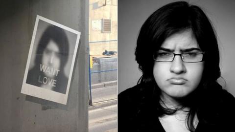 A picture of the underpass installation next to a picture Bisha K. Ali says was used