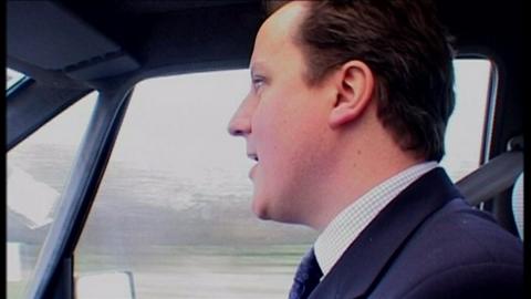 David Cameron driving car