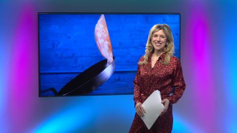 Jenny on the Newsround set