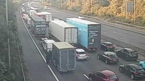 Traffic on M1 at a standstill