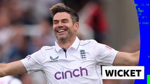 James Anderson celebrates the wicket of Joshua Da Silva