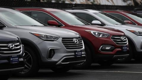 Hyundai vehciles at US dealership in 2017