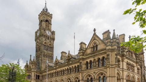 Bradford City Hall Clocktower is a large victorian building