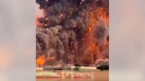 Massive explosion after strike in Iran's Baharestan