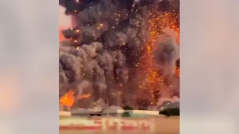 Massive explosion after strike in Iran's Baharestan