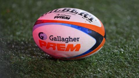  view of the match ball during the Gallagher PREM