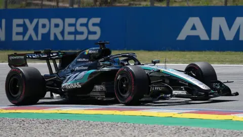 Mercedes' George Russell in final practice for the Barcelona-Catalunya Grand Prix