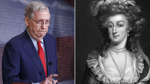 Composite picture showing Mitch McConnell (left) and Marie Antoinette