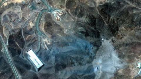 Satellite image showing damage to the Fordo nuclear site in Iran