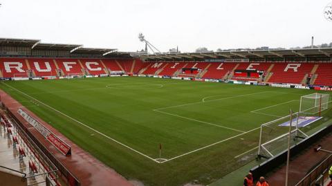 A view of the New York Stadium from the stands by the corner of the ground prior to kick-off.