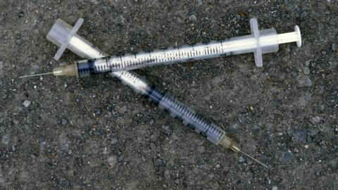 DIscarded syringes