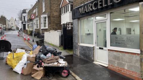 Sewer repairs outside Marcello Marino's home in Ramsgate