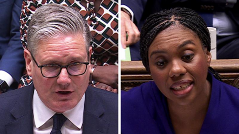 Starmer and Badenoch on a split picture from previous Commons appearance