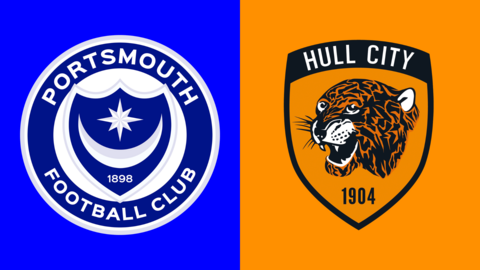 The Portsmouth and Hull City club badges side by side