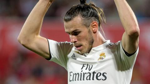 Gareth Bale celebrates scoring for Real Madrid