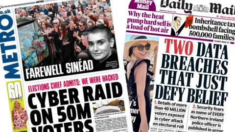 The Metro and Daily Mail