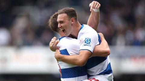 Harvey Vale celebrates his winning goal against Stoke