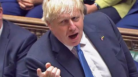 Boris Johnson during his final Prime Minister's Questions