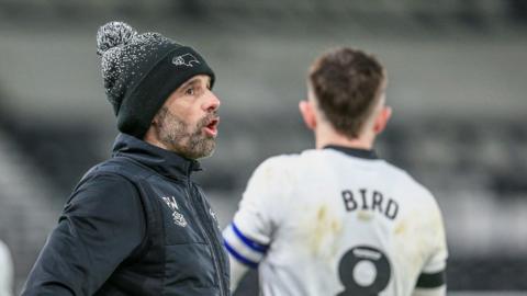 Derby boss Paul Warne on the sideline