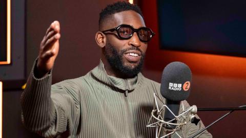 Tinie Tempah in the BBC Radio 2 studio