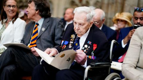  A Second World War veteran attends a service of thanksgiving