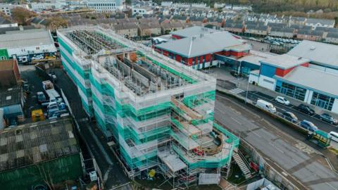 An aerial view of the former nurses home development 