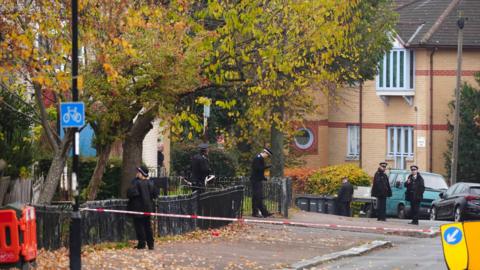 Police at the scene near Wells Park Road in Sydenham