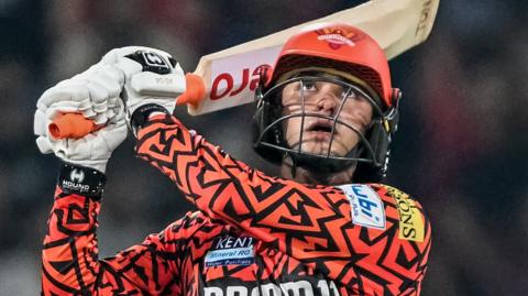 Abhishek Sharma watches his shot