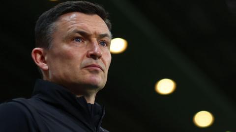Paul Heckingbottom on the touchline