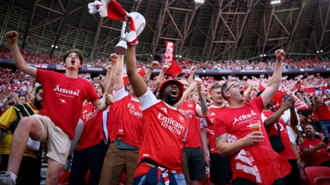 Arsenal fans in Budapest