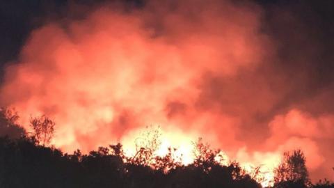 Fire at Browndown Ranges in Gosport
